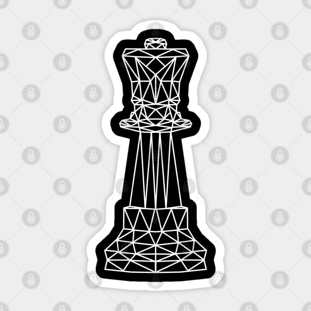 Geometric white chess queen Sticker by felinefeelings